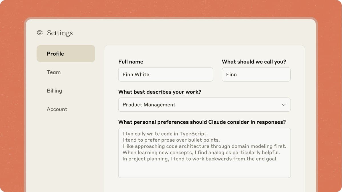Echovise: Claude personal preferences